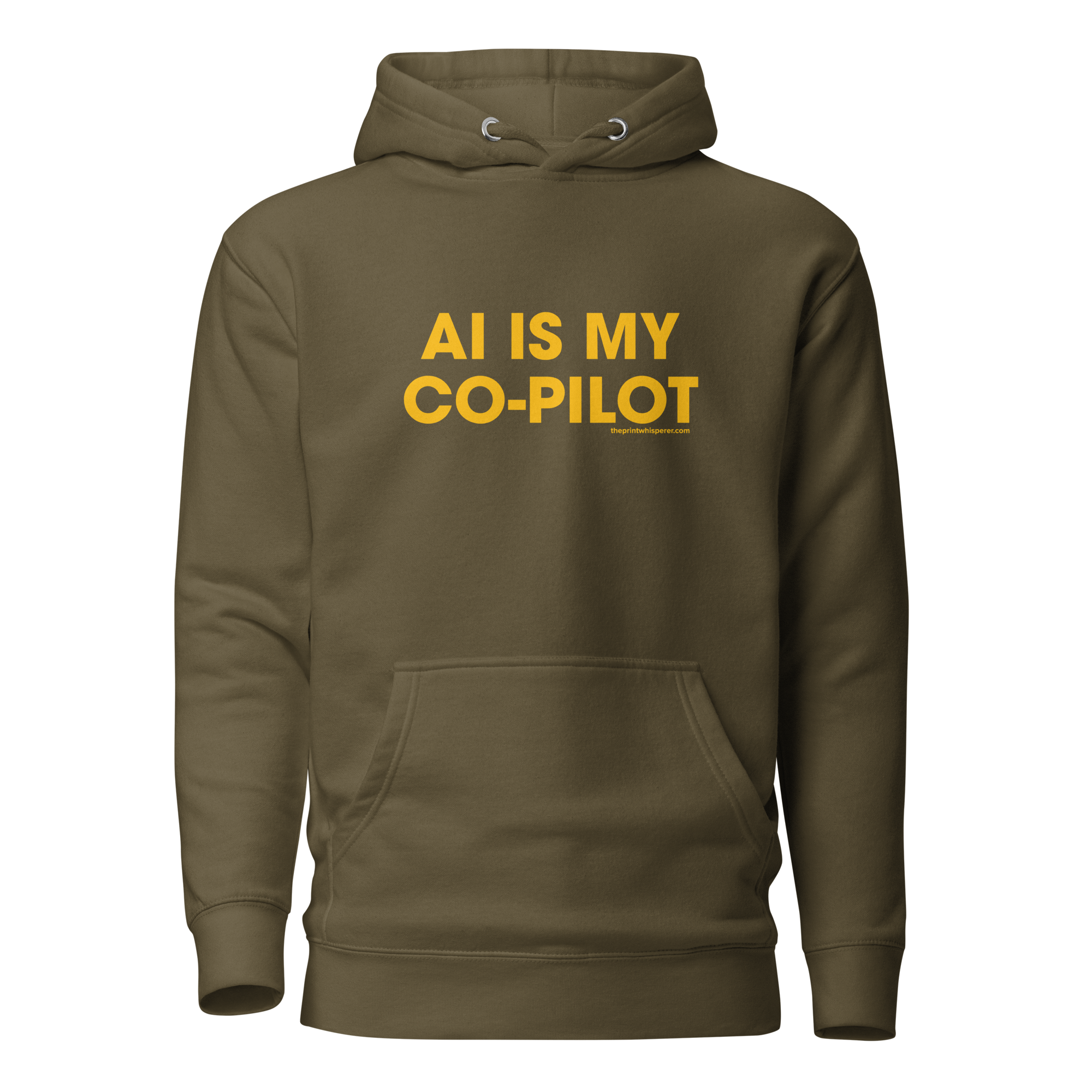 AI Is My Co-Pilot Hoodie – Where Print Meets Innovation.